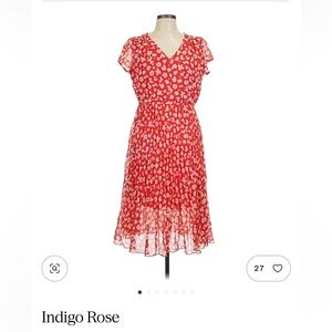 ‘Reformation inspired’/ Índigo Rose Red Floral Midi Dress